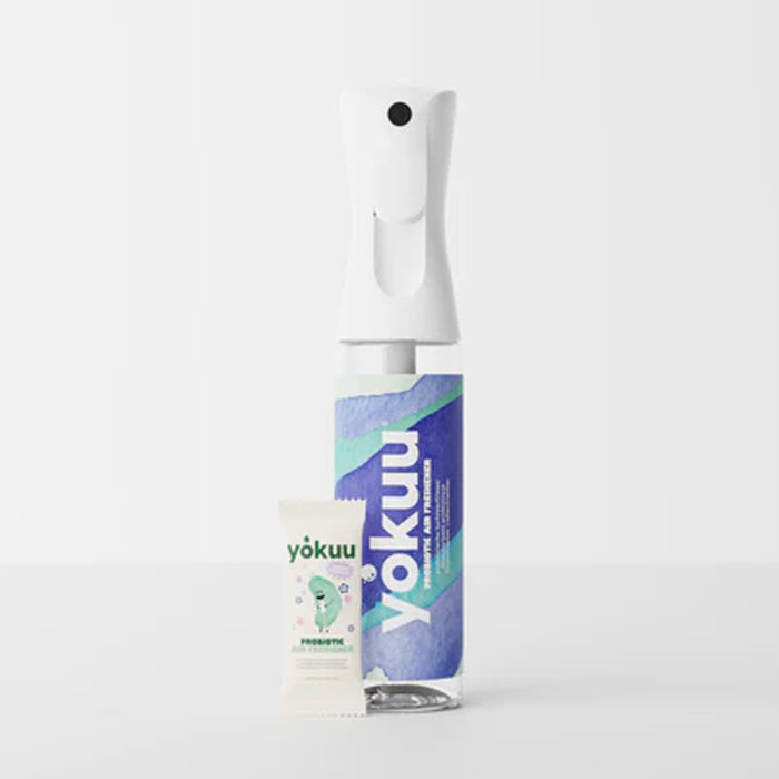 Yokuu probiotic bottle on a white background