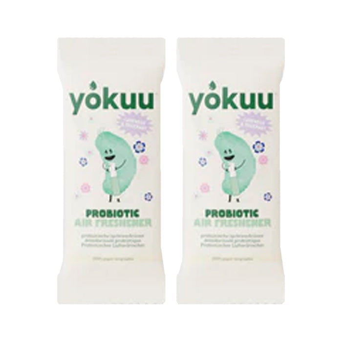 Two yokuu probiotic air freshener packages on a white background